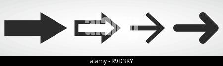Set of black arrows. Vector illustration. Arrows collection isolated on white background. Stock Vector