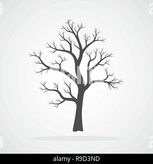 Tree icon in flat style. Vector illustration. Silhouette of the Tree on white background. Stock Vector