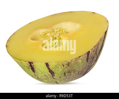 Pepino melon fruit isolated on white background. Clipping Path. Stock Photo