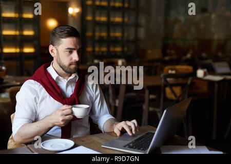 Having tea and networking Stock Photo