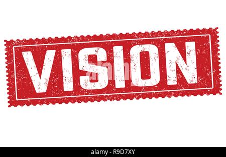 Vision sign or stamp on white background, vector illustration Stock Vector