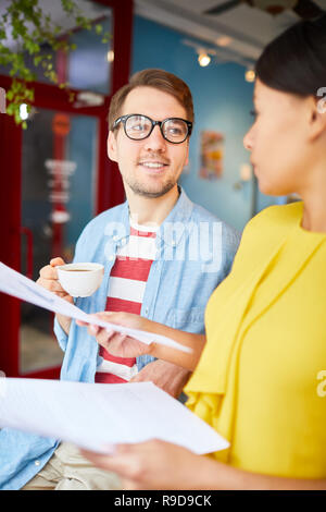 Discussing documents Stock Photo