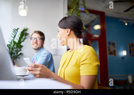 Managers in cafe Stock Photo