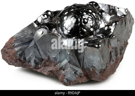 hematite (kidney ore) from Egremont, England isolated on white background Stock Photo