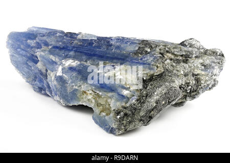 blue kyanite with quartz from Cepelinha, Brazil isolated on white background Stock Photo