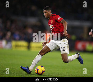 Cardiff, UK. 22nd Dec, 2018. Marcus Rashford of Manchester United in action. Premier League match, Cardiff City v Manchester Utd at the Cardiff City Stadium on Saturday 22nd December 2018. this image may only be used for Editorial purposes. Editorial use only, license required for commercial use. No use in betting, games or a single club/league/player publications. pic by Andrew Orchard/Andrew Orchard sports photography/Alamy Live news Credit: Andrew Orchard sports photography/Alamy Live News Stock Photo