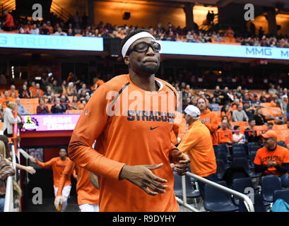 Syracuse, NY, USA. 22nd Dec, 2018. Syracuse senior center Paschal Chukwu (13) prior to game time. The Syracuse Orange defeated the Arkansas State Red Wolves 82-52 at the Carrier Dome in Syracuse, NY. Photo by Alan Schwartz/Cal Sport Media/Alamy Live News Stock Photo