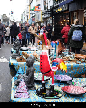 Brighton, UK. 23 December 2018. Christmas shoppers out in force in the bohemian North Laine district of Brighton as thousands flock to the shops this weekend Credit: Simon Dack/Alamy Live News Stock Photo