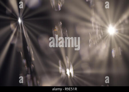 Blurred light spots and flares in the dark night Stock Photo