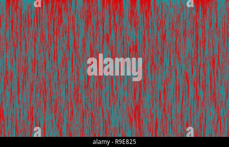 Red abstract background with blue-green relief vertical brush strokes, acrylic imitation Stock Photo