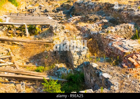 Old Antient Ruins in Budapest near Buda Castle, Budapest, Hungary Stock Photo