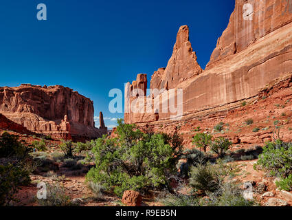 Park Avenue in Arches National Park,  Moab, Utah, USA, North America Stock Photo