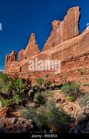 Park Avenue in Arches National Park,  Moab, Utah, USA, North America Stock Photo