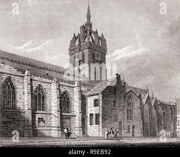 St Giles' Church, Edinburgh, Scotland, 19th century, Views in Edinburgh by J. & H. S. Storer Stock Photo