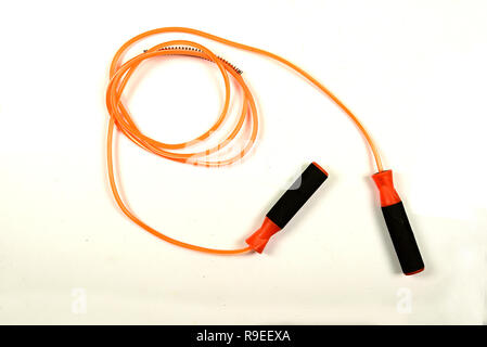 Skipping rope isolated on white background. Stock Photo