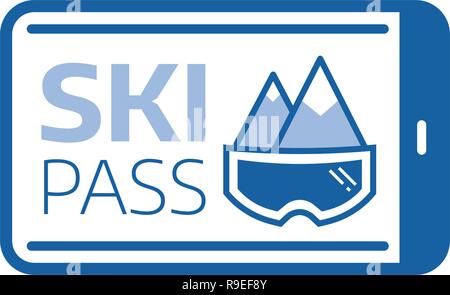 Ski Pass Entrance Card Icon Stock Vector