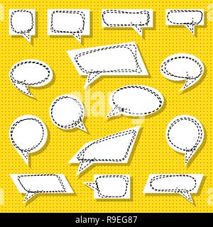 Set of pop art Speech Bubbles. Vector illustration. Collection of retro comic speech bubbles Stock Vector