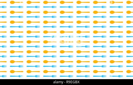 Seamless pattern with spoons and forks. Vector illustration. Abstract menu background. Stock Vector