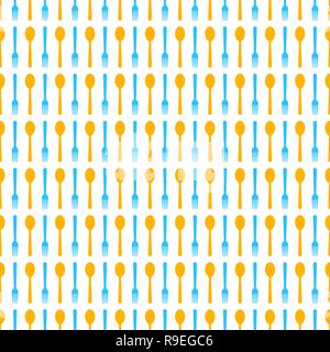 Seamless pattern with spoons and forks. Vector illustration. Abstract menu background. Stock Vector