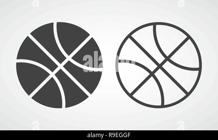 Basketball icon in flat style. Vector illustration. Gray Basketball icon isolated Stock Vector