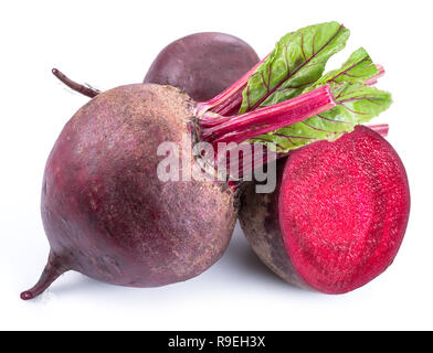 Red beets or beetroots on white background. Stock Photo