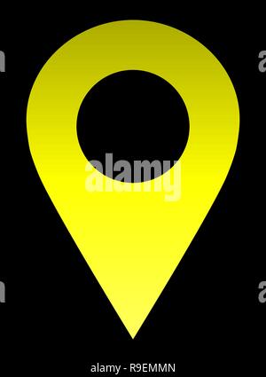 Pin Point Icon Yellow Pin point - yellow simple hollow, isolated - vector illustration Stock ...