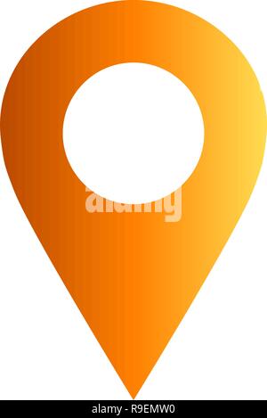 Orange Pinpoint Pin point - orange gradient hollow, isolated - vector illustration ...
