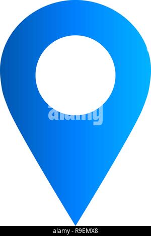 Blue Pin Point Vector Pin point - blue simple hollow, isolated - vector illustration Stock ...