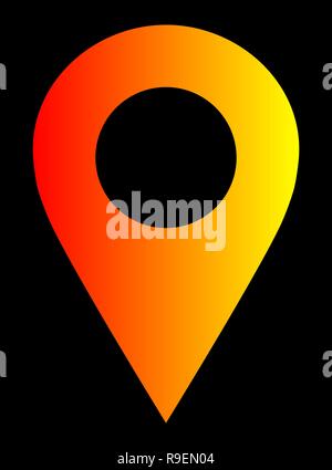 Pin point - yellow orange red gradient, warm light, hollow, isolated ...