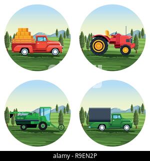 farm set of cartoons Stock Vector
