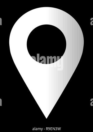 Pin point - white gradient hollow, isolated - vector illustration Stock ...