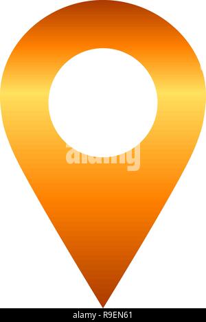 Orange map pin isolated on transparent background. Editable vector ...