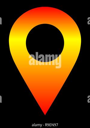 Orange Pinpoint Pin point - yellow orange red gradient, warm light, hollow, isolated ...