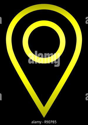 Pin Point Icon Yellow Pin point - yellow gradient outlined, isolated - vector illustration ...