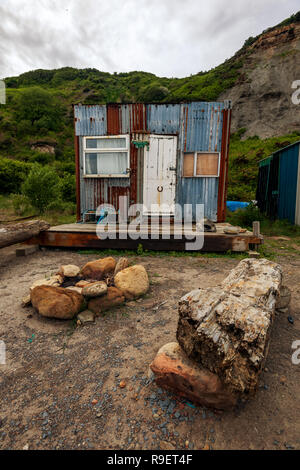 fisherman's hut at port Mulgrave near staithes in yorkshire Stock Photo