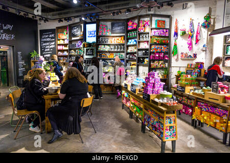 Interior of handmade cosmetic chain Lush Oxford Street store, London, UK Stock Photo