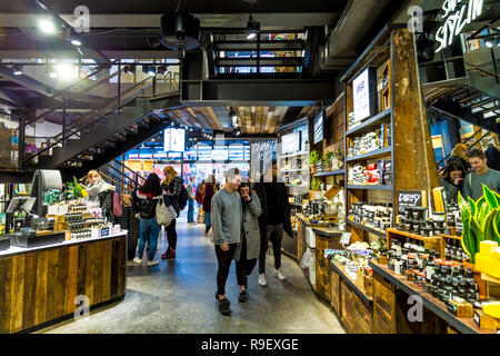 Interior of handmade cosmetic chain Lush Oxford Street store, London, UK Stock Photo