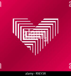 Vector heart logo. V letter logo design. Stock Vector