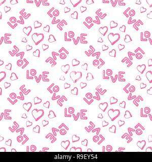 Love seamless pattern with hearts. Stock Vector