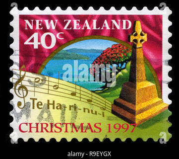 Postage stamp from New Zealand in the Christmas 1997 series Stock Photo