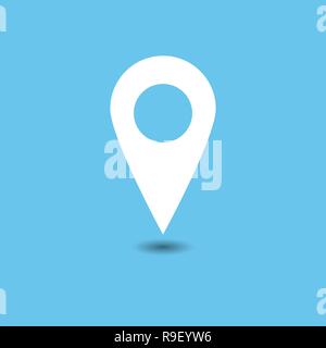 Vector of map pointer icon. GPS location symbol. Flat design style. Stock Vector