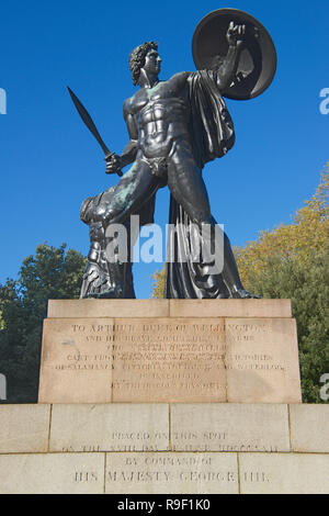 Statue of Achilles dedicated to Duke of Wellington Hyde Park Corner London England Stock Photo