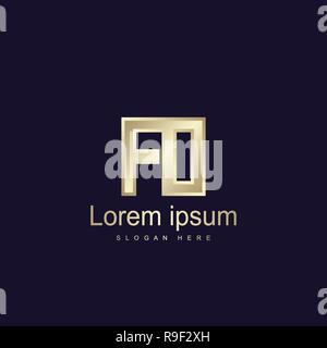Initial Letter FO Logo Template Vector Design Stock Vector