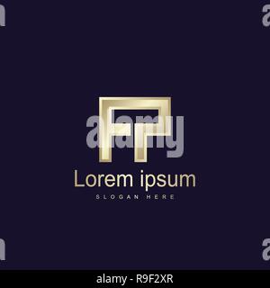 Initial Letter FP Logo Template Vector Design Stock Vector