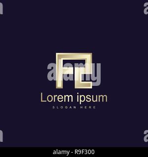 Initial Letter FZ Logo Template Vector Design Stock Vector