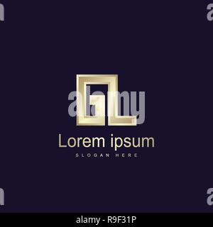 Initial Letter GL Logo Template Vector Design Stock Vector