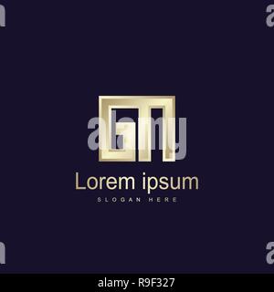 Initial Letter GN Logo Template Vector Design Stock Vector