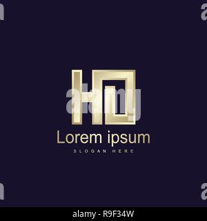 Initial Letter HO Logo Template Vector Design Stock Vector