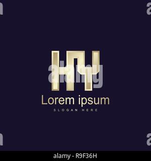 Initial Letter HY Logo Template Vector Design Stock Vector