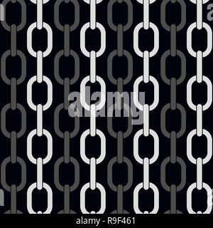 black and metal chain on black seamless vector background. eps10 Stock Vector